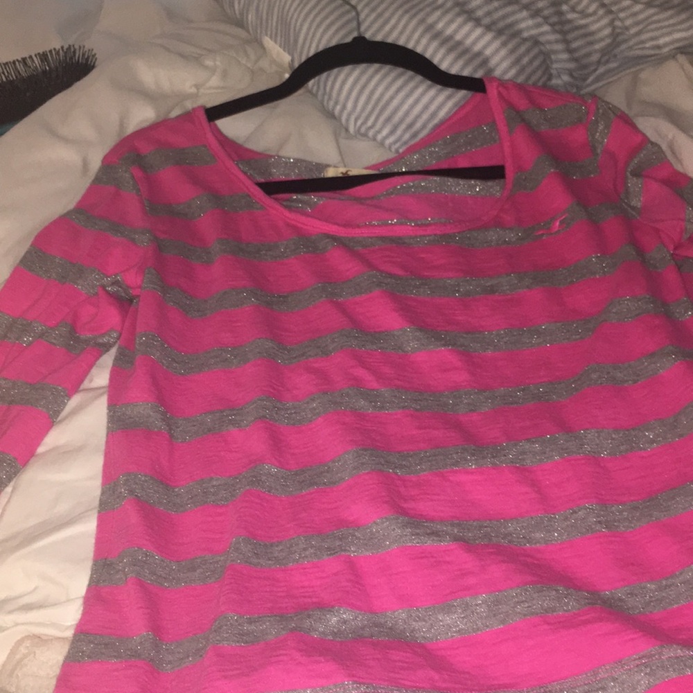 Pink and silver sparkly long sleeve